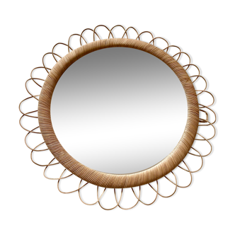 Vintage rattan mirror 40cm