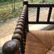 Art Deco corner chair in bobbin oak and straw, 1930s