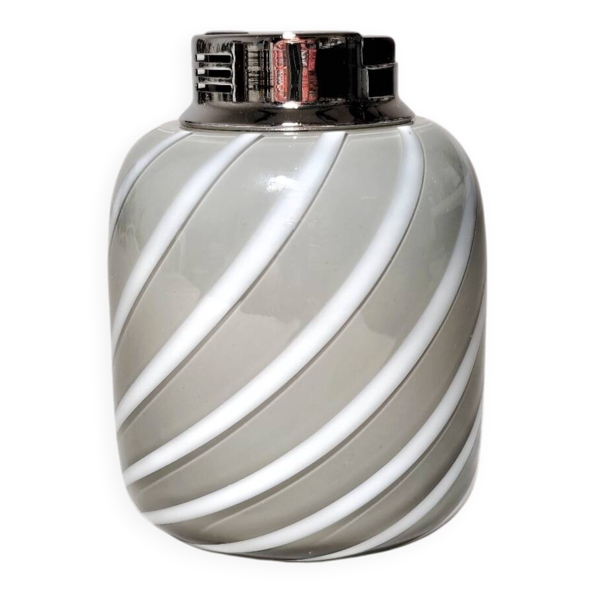 Encendedor de mesa "Tommaso Barbi" de cristal. Italia, 1970s.