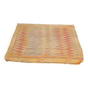 Vintage Turkish Kilim Rug, Handwoven Anatolian Small Area Rug, sku142
