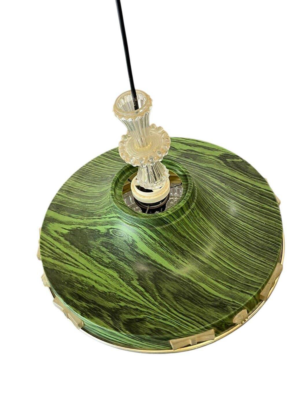 Vintage green UFO-shaped pendant light