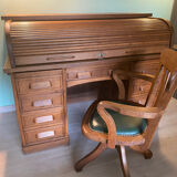 Set american desk and chair annexes 1930 in oak