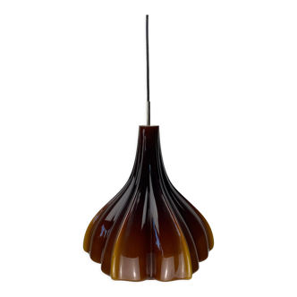 Large brown Murano glass flower hanging pendant by Peill & Putzler, 1960s - 1970s