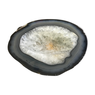 Cendrier empty pocket in brazil's bluish agathe geode