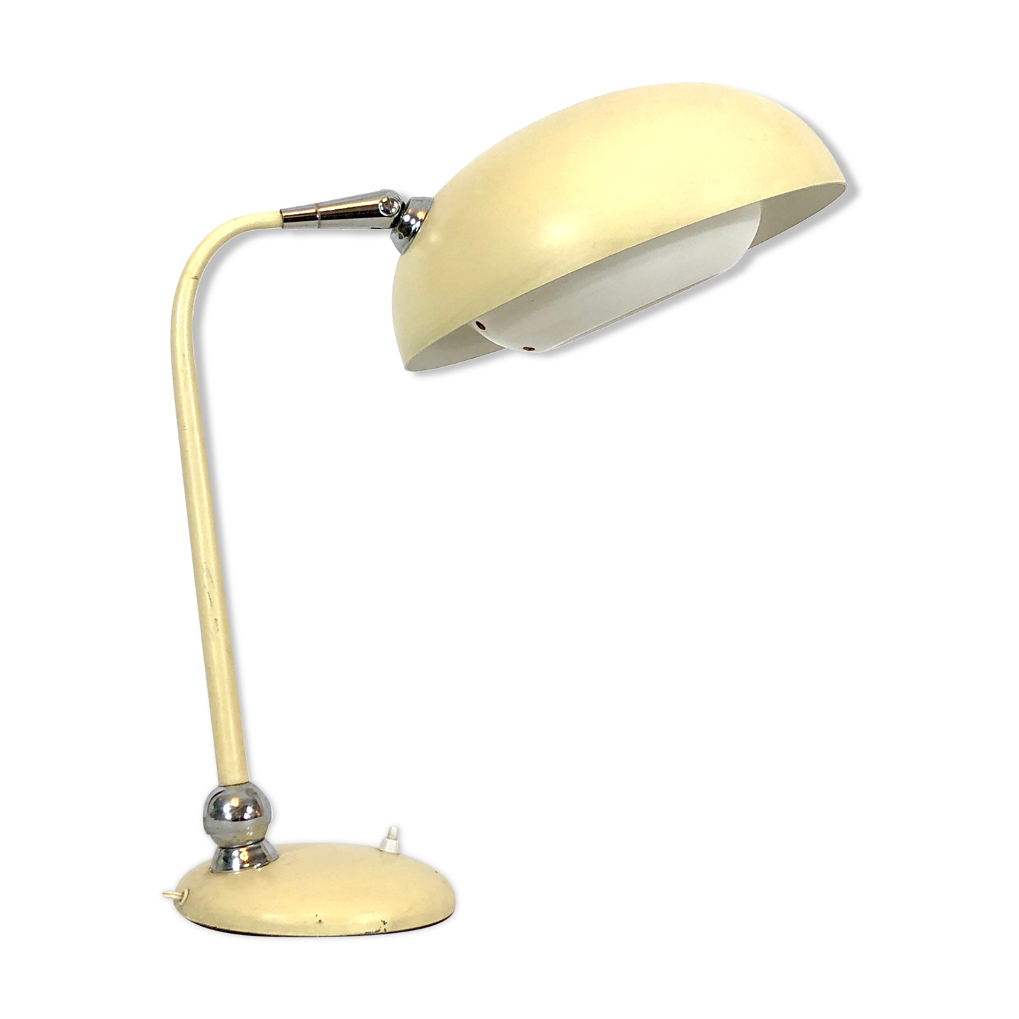 Mid-century lacquer and chrome articulated desk lamp Stilnovo