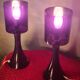 Pair of Vintage Incidence 70s Plexiglas Mood Lamps Height