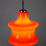 Suspension en verre orange du milieu du siècle