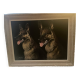 Tableau sur velours du peintre animalier Genasi