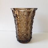 Vase gris en verre vintage