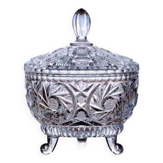 Large antique Belle Époque crystal candy dish