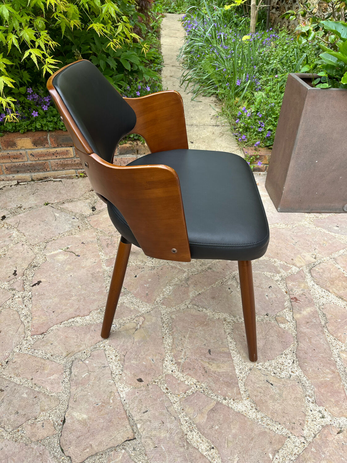Pair of wooden armchairs