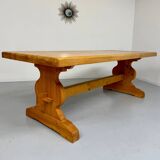 Vintage XXL farmhouse monastery pine table from the 1960s.