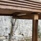 Old wooden entrance coat rack
