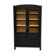 30s glass Parisian wooden cabinet