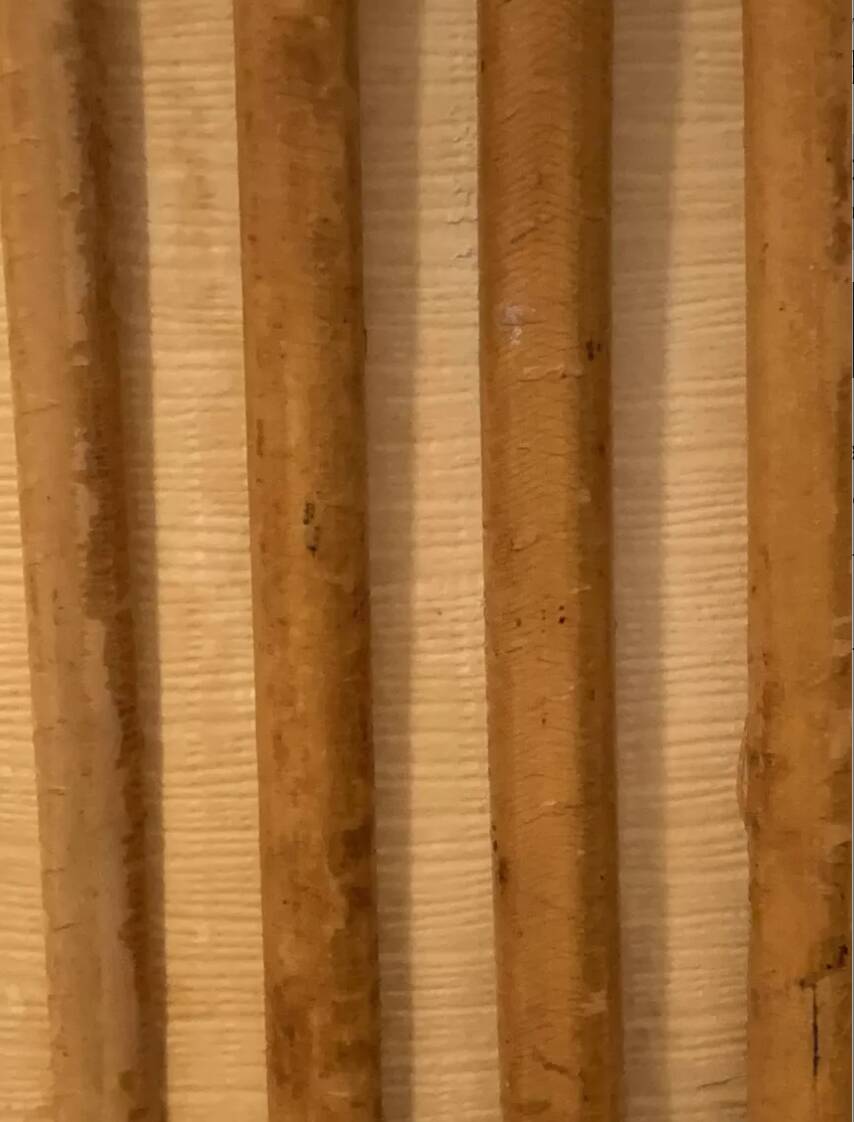 1950s tripod rattan lamp H47