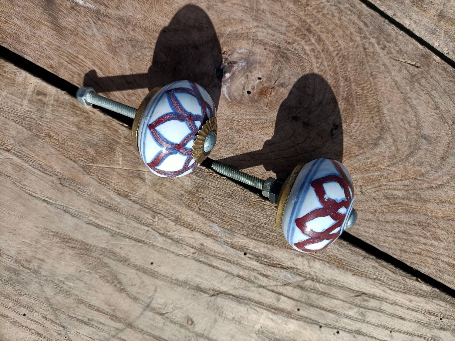 Genuine stoneware door knobs