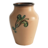 Art Nouveau Flower Motif Earthenware Vase by Sala, Sweden 1920s