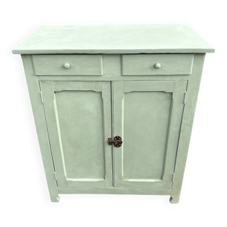 Renovated green mastic Parisian buffet.