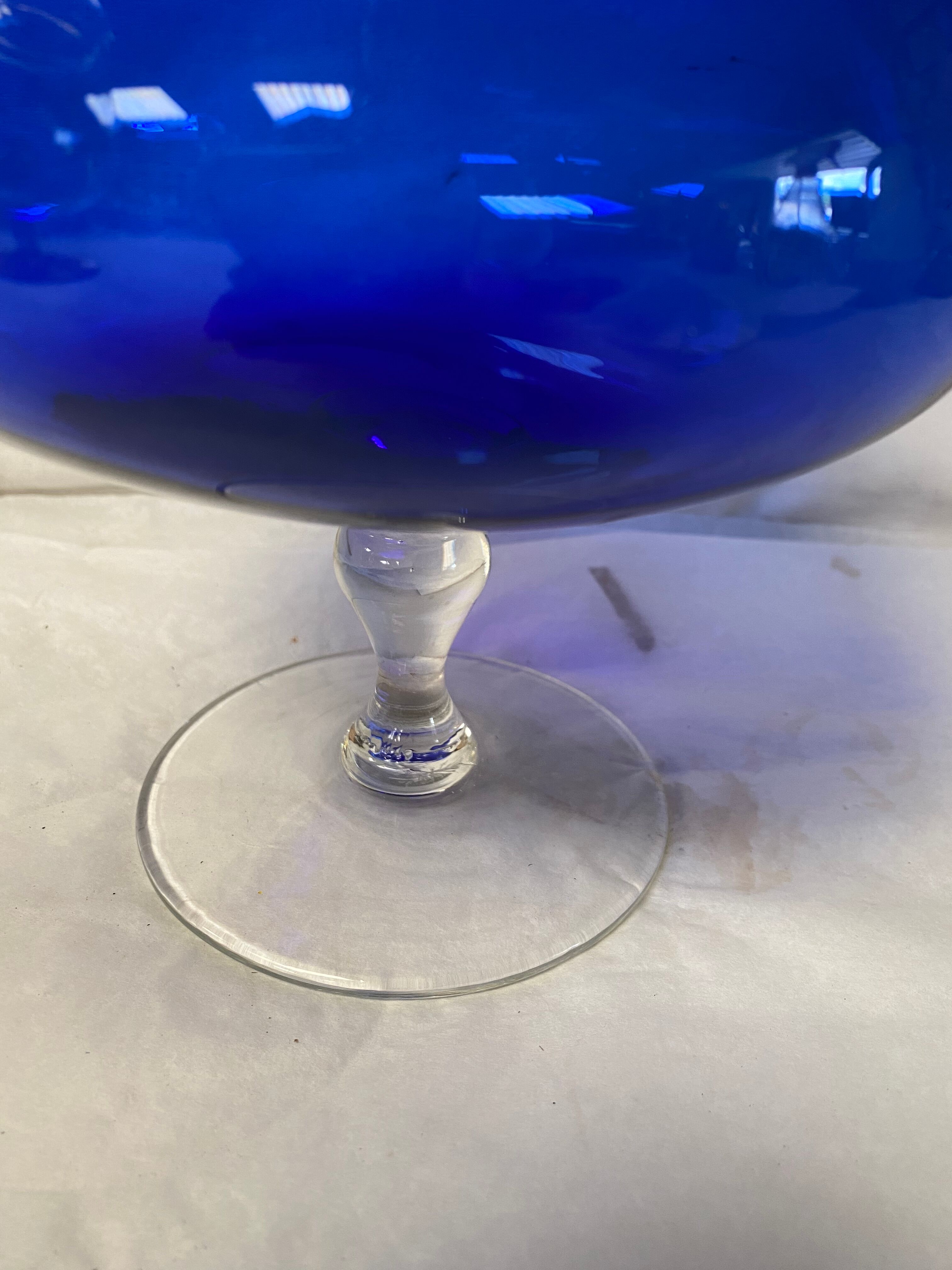 Blue glass vase 50s