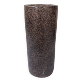 Vase rouleau en grès émaillé marron