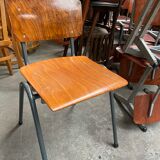 Set of 7 school chairs Eromes dark wood, 60s, Netherlands