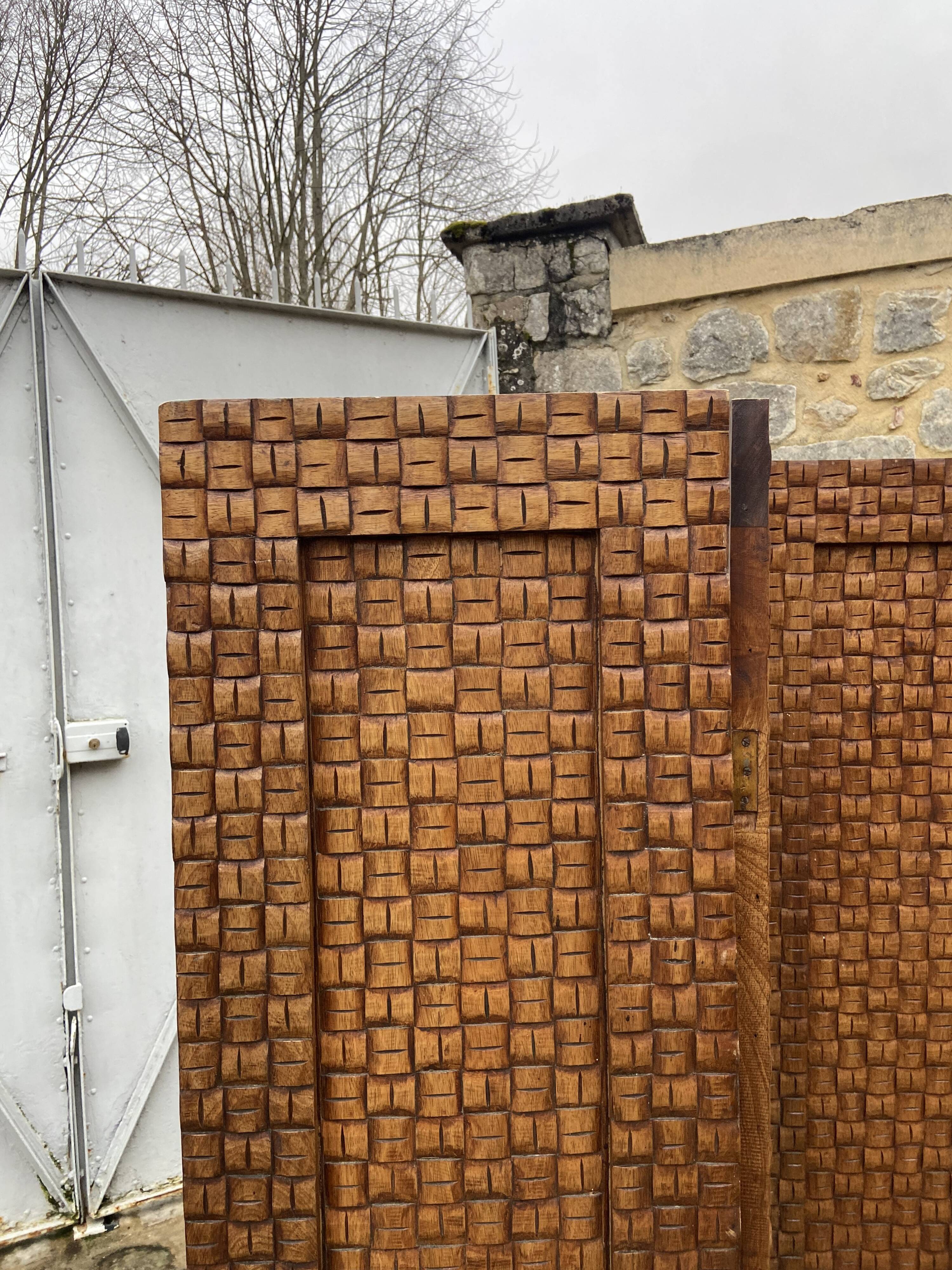 Vintage screen in carved solid wood