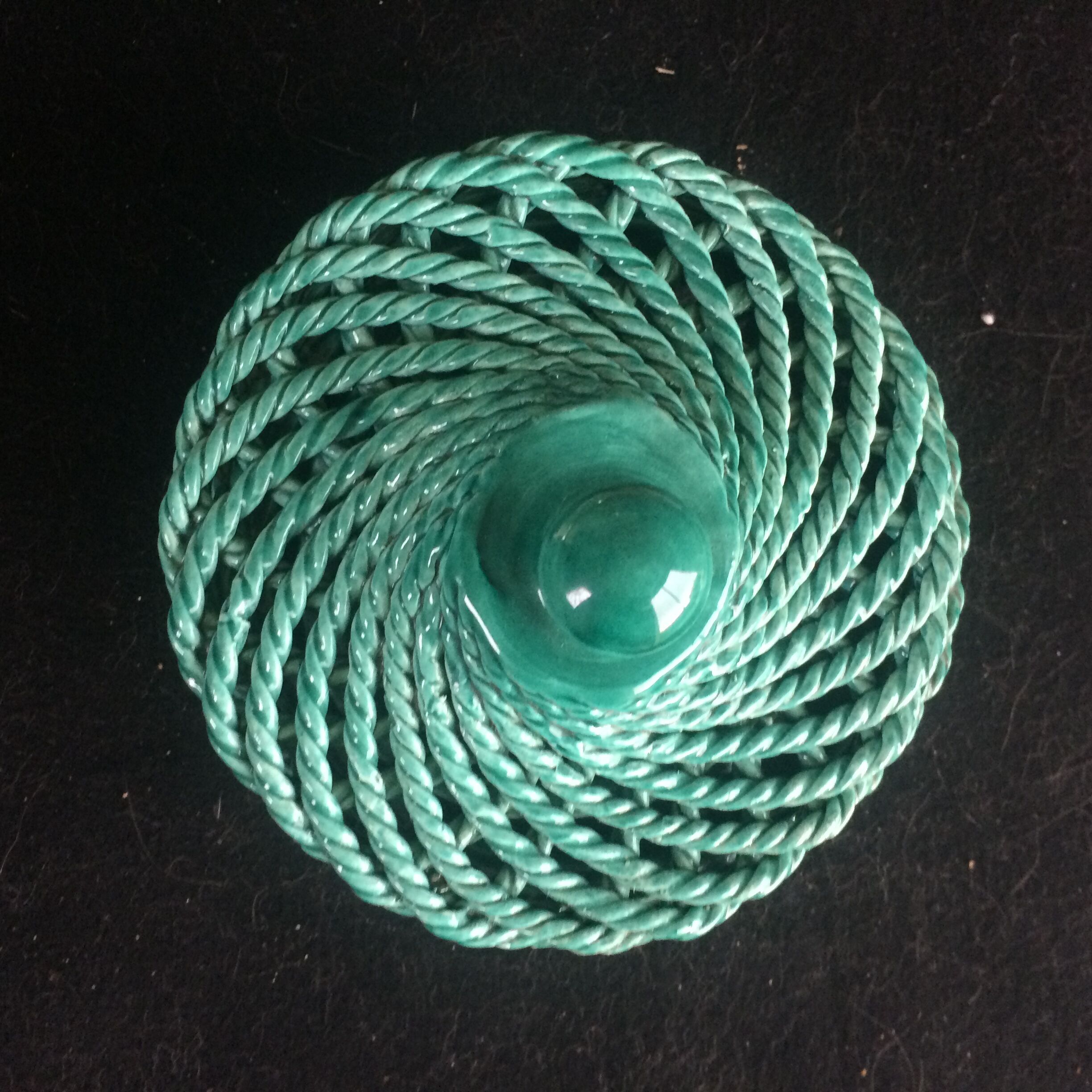 Green ceramic box 1950s