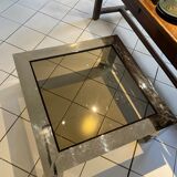 Table basse en verre et chrome