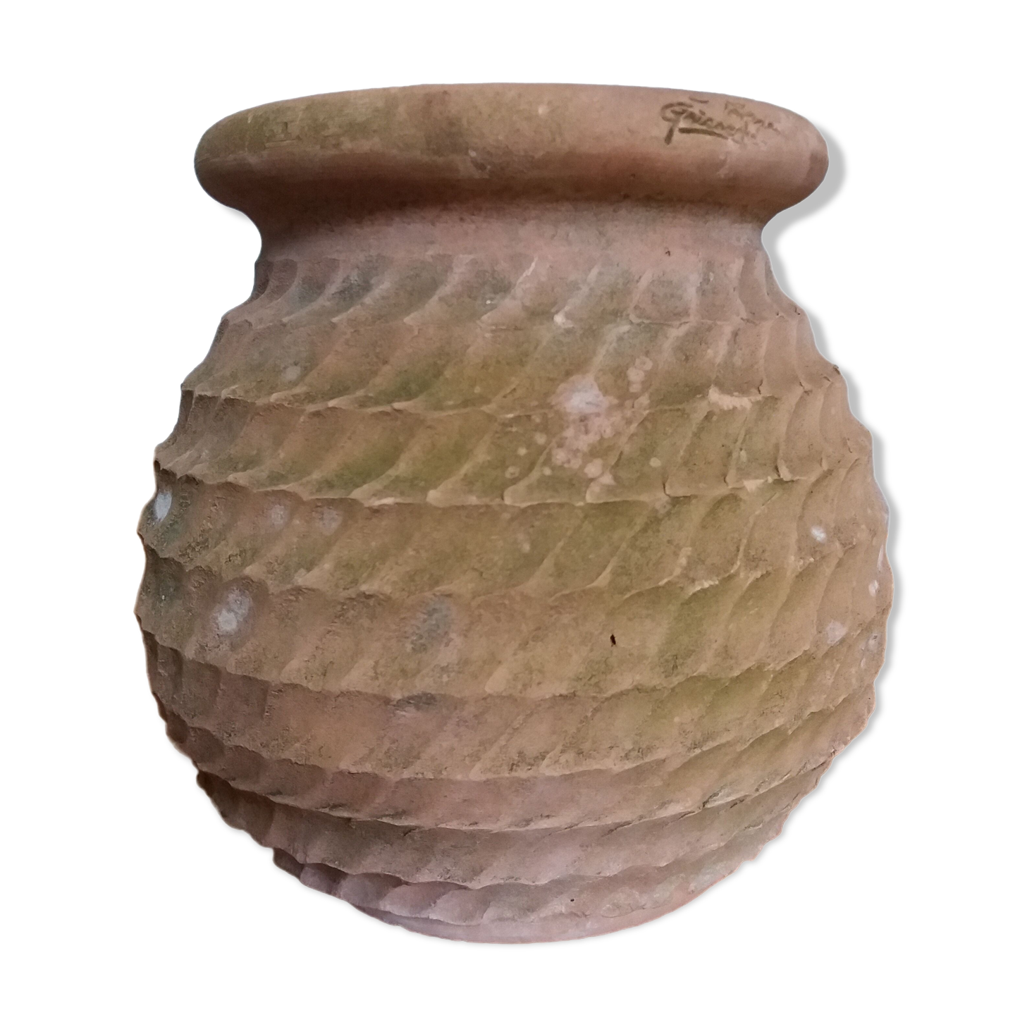 Terracotta jar pot rope decoration Goicoechea Basque Country