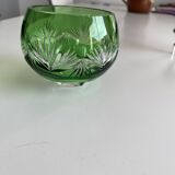 Green cut crystal bowl