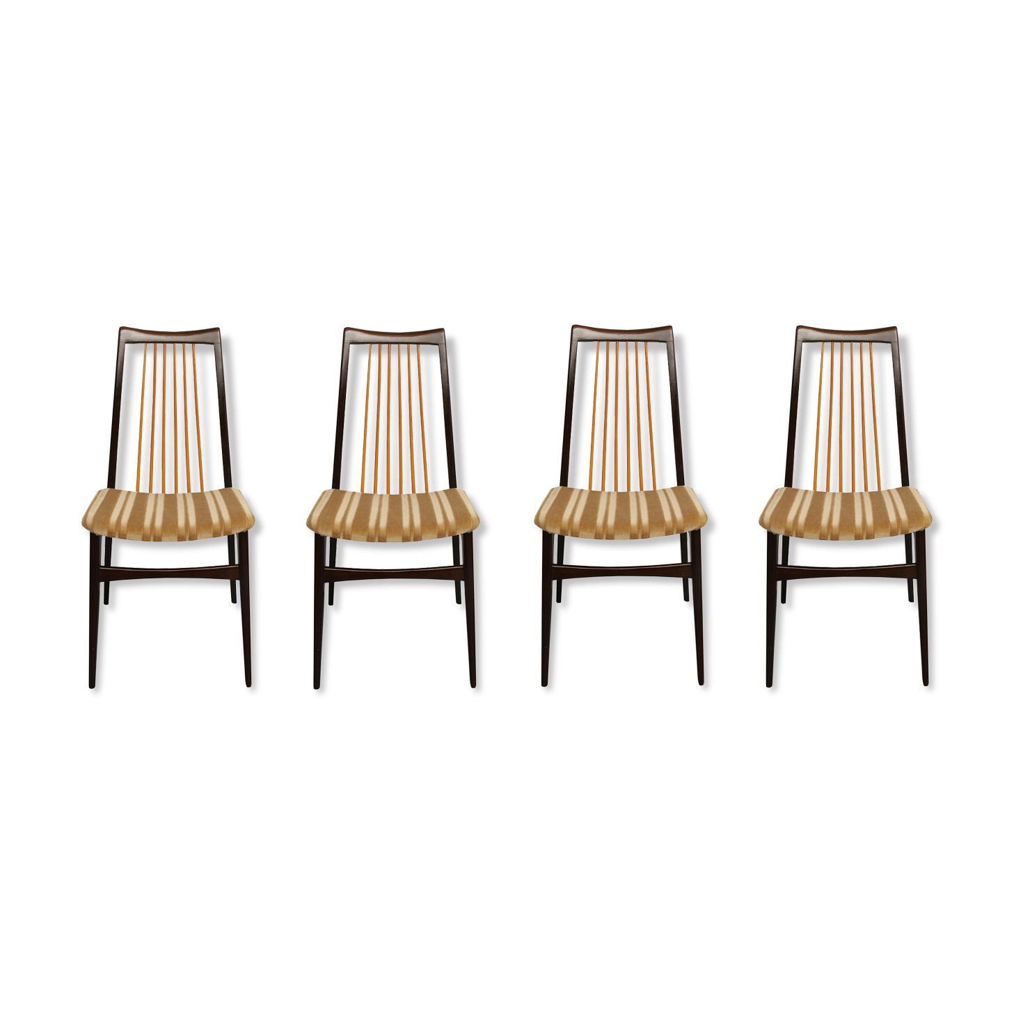 1950s set of 4 chairs, bicolor design