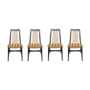 ensemble de 4 chaises des années 1950, design bicolore