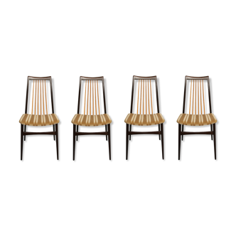 Ensemble de 4 chaises des années 1950, design bicolore