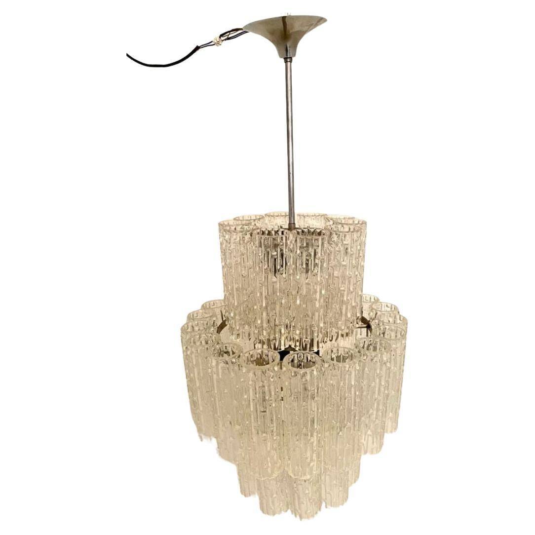 Vintage Murano chandelier, 38 cortex glasses, Italy 1960's