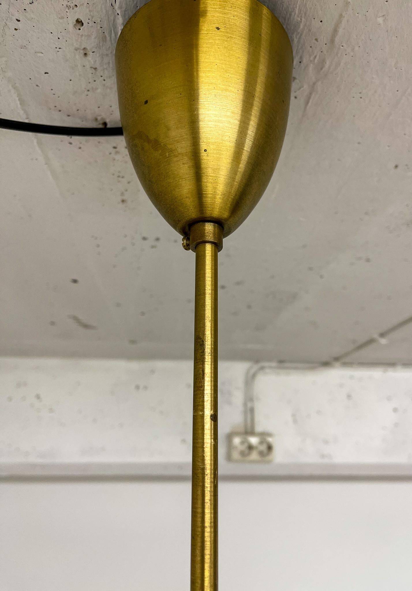 Swedish Art Deco pendant in brass and glass, 1940s