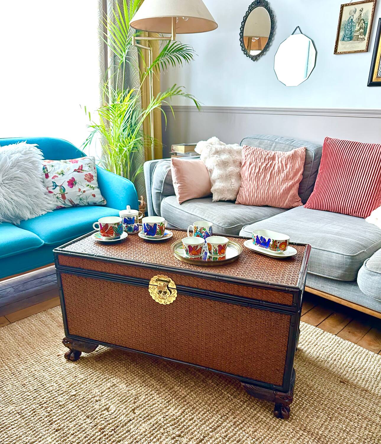 Wooden and cane trunk