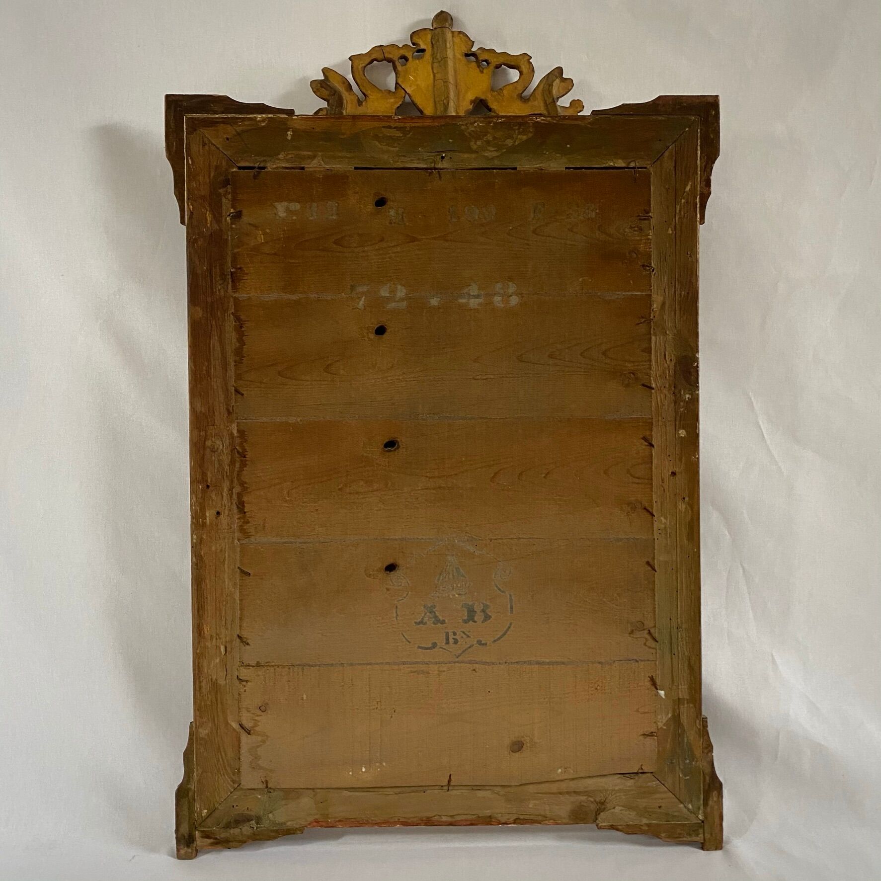 Mirror Napoleon III, gilded with pediment - 105x67cm