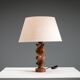 Mid-century brutalist wooden table lamp