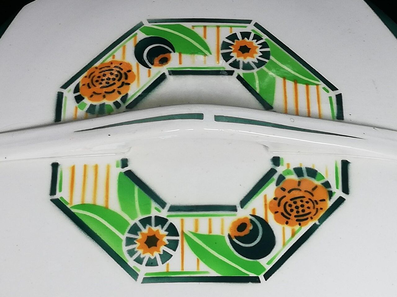 Old art deco soup dish