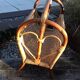 Magazine holder in rattan and braided wicker / vintage 60s-70s