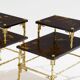 Bamboo bronze lacquered Chinese side tables Maison Baguès 1940