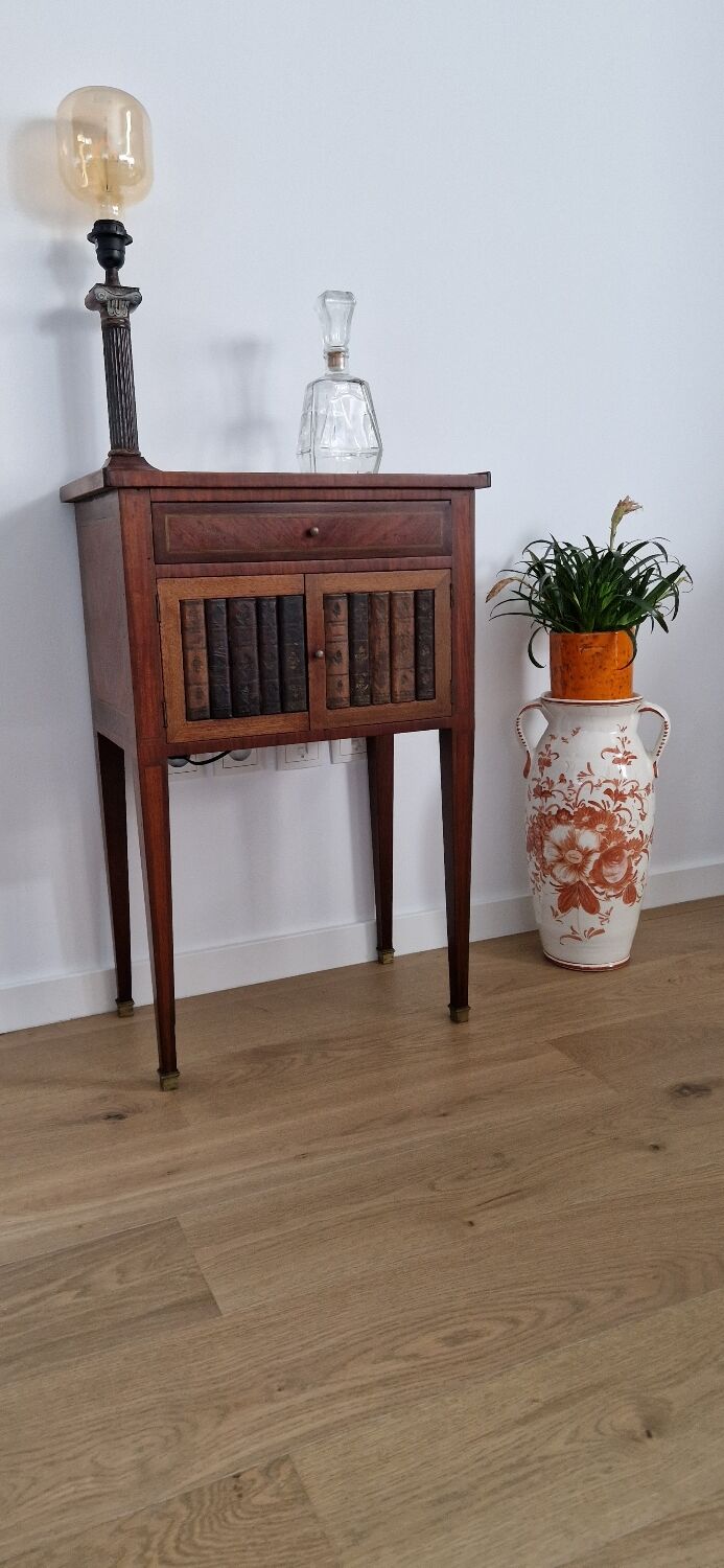 Directory style marquetry side table