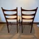 Pair of vintage wood and corduroy chairs