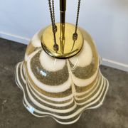 Original Venetian Murano Striped Art Glass Pendant Lamp Fazzoletto, Italy,
