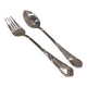Silver-plated metal stew spoon and fork, Ercuis silversmith, Louis XV, 29