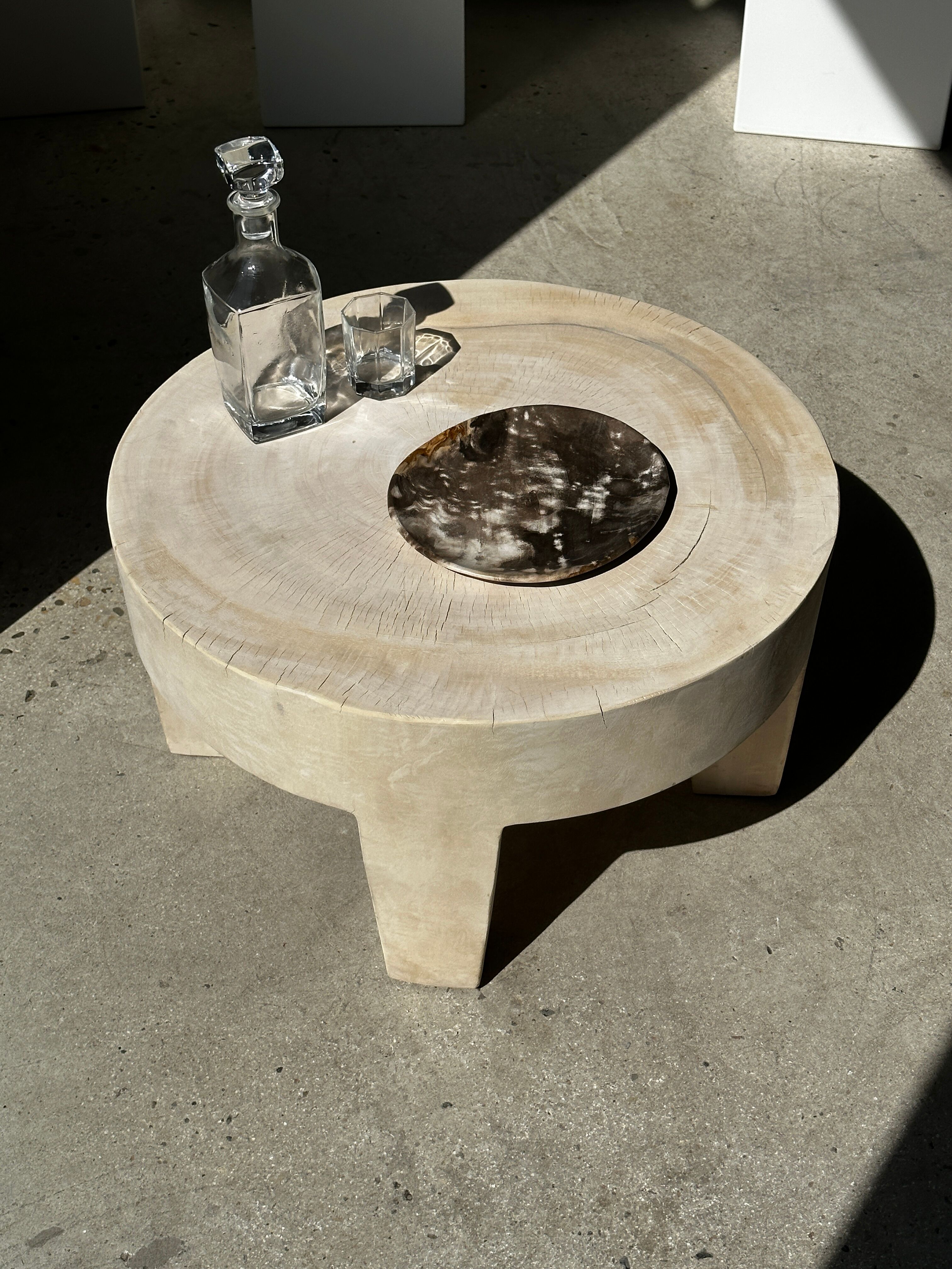 Dish in petrified wood