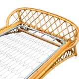 Rattan basket bed 90x190 vintage 1960