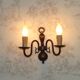 French Vintage Double Light Bronze Vintage Flemish Style Wall Light 5352