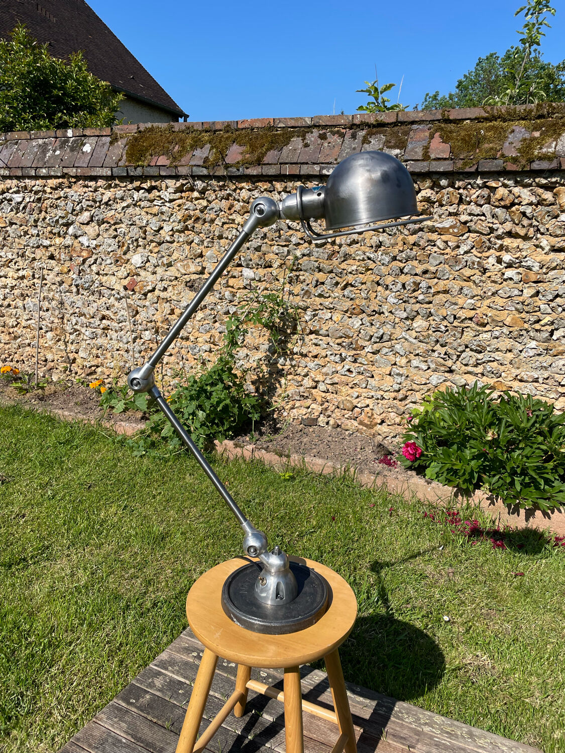 Vintage Jielde lamp on base.