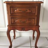 2 tables de chevet style Louis XV tiroirs et pieds cabrioles, 1960